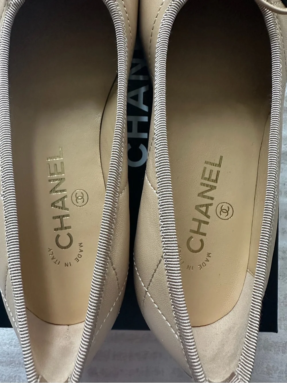 Chanel 26M coco beach Cambon ballet flats Beige color size 36.5